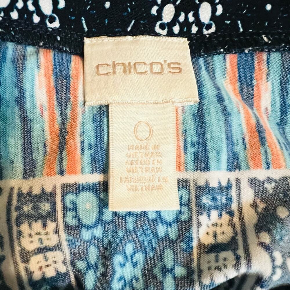 Chicos Abstract Print Split Sleeves Shift Dress Size S Small Multicolored - Picture 3 of 6